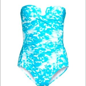 NWT-Calvin Klein Draped Strapless One Piece Swimsuit